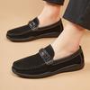 Fashion Outdoor Genuine Leather Men White Casual Shoes Brand Soft Italian Men Loafers Moccasins Breathable Slip On Black Driving Shoes