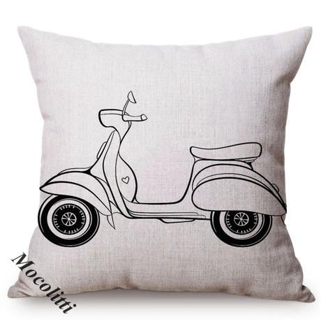 Hand Sketches Classic Cars Style Square Shape Decorative Throw Pillow Case Sofa Decorative Cushion Cover Almofadas Cojines