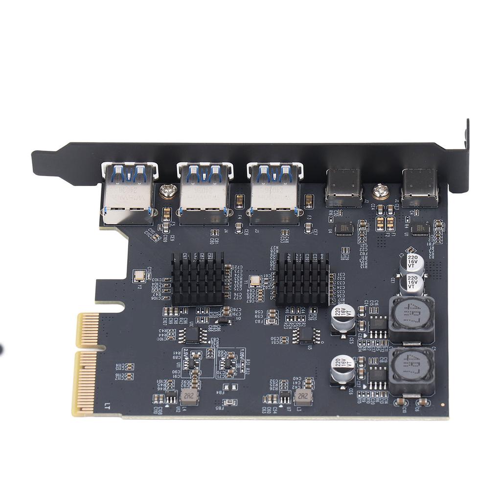 Карта расширения USB3.2 GEN2 10 Гбит/с Высокоскоростная Стабильная Карта расширения PCIE 4X с 3 портами Type A и 2 портами Type C для компьютера