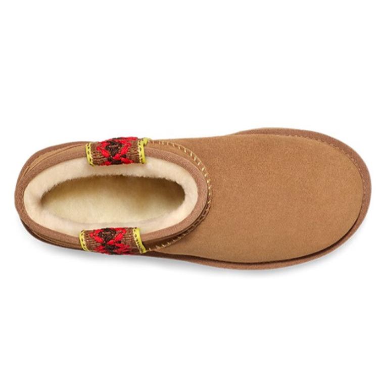 UGG Классические ультрамини ботинки-косичка Каштановые Женские 1138491-CHE