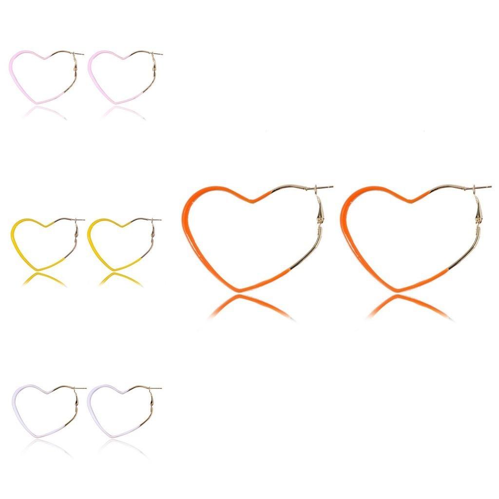 Stylish Heartshaped Geometric Earrings Trendy Fashion Jewelry In Multiple Vibrant Colors
