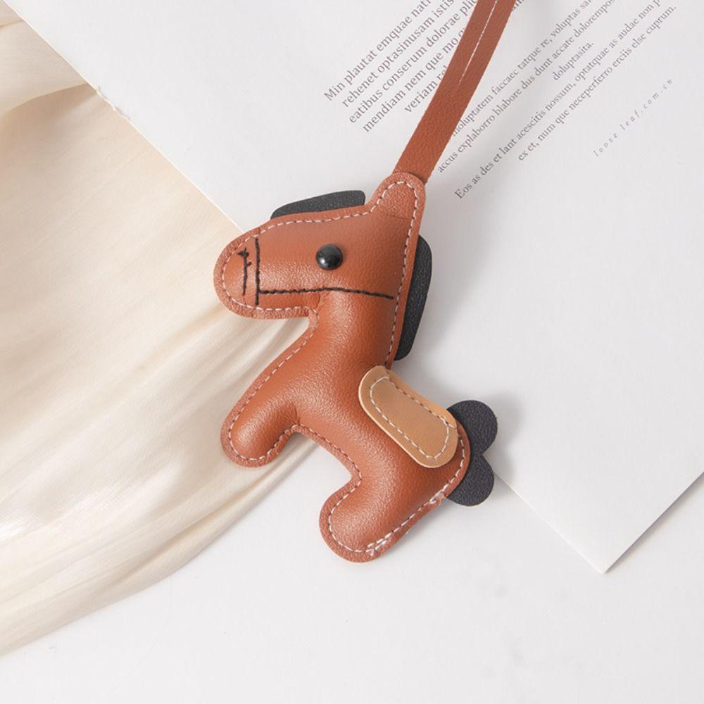 PU Leather Horse Bag Pendant Vintage Style Cartoon Horse Pendant Personal Accessory
