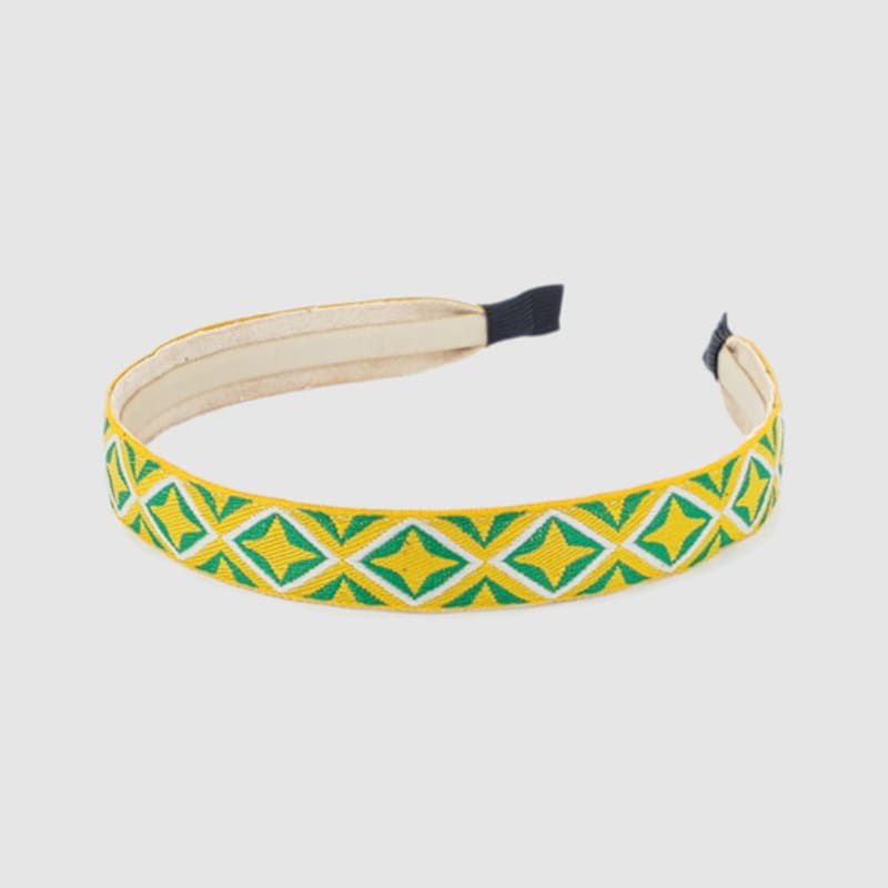 Повязка на голову с африканским узором LALA - ГОРЧИЧНЫЙ