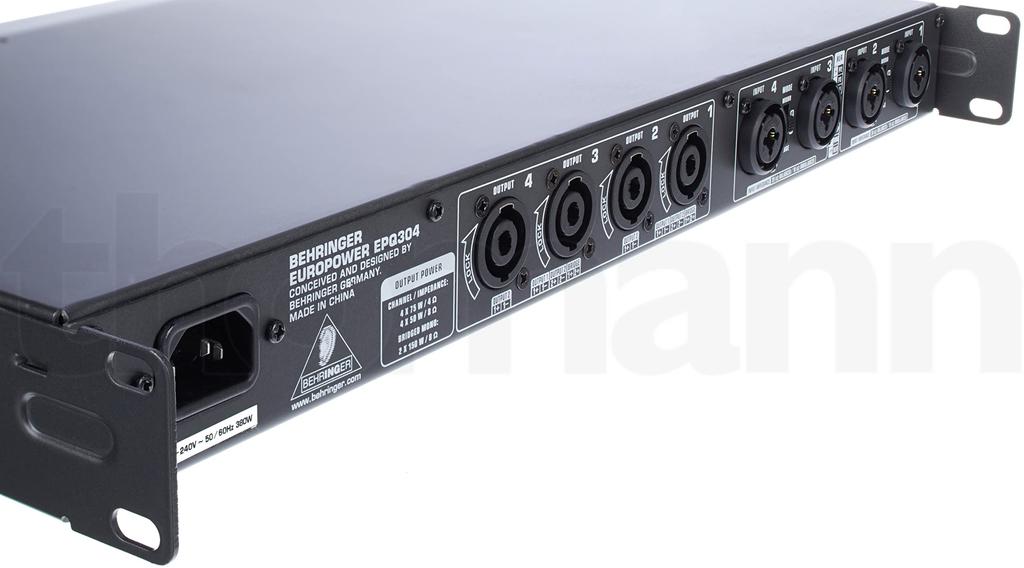 Behringer Power Amplifier 4 Channel 75W 1U Size ATR Transient Technology EPQ304 Silver (Accelerated Response)