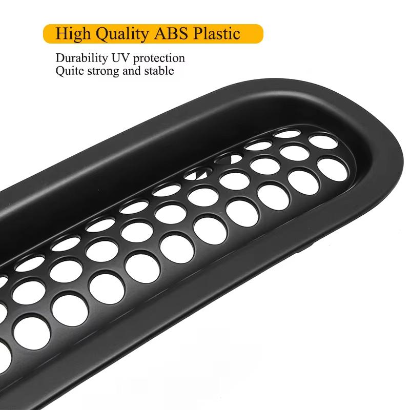 BED1 7Pcs Matte Gloosy Black Front Grille Mesh Inserts Trim Car Sticker Grille Cover Guard for Jeep Wrangler JK 2007-2017 Car Styling