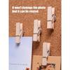 20pcs Wooden Clip Picture Nails, Photo Wall Messages Push Pins, Felt Board Decoration Fixing Large Head Nail Clips