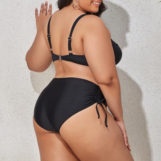 2 шт./компл. женское бикини с цветочным принтом, регулируемые бретельки, плюс размер, купальник с высокой талией и разрезом