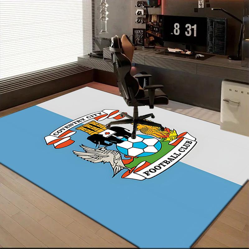 Coven-try Football Club Crest Printed Office Carpet Chair Cushion Entryway Rug, Rugs for Living Room, Bedroom Christmas gifts