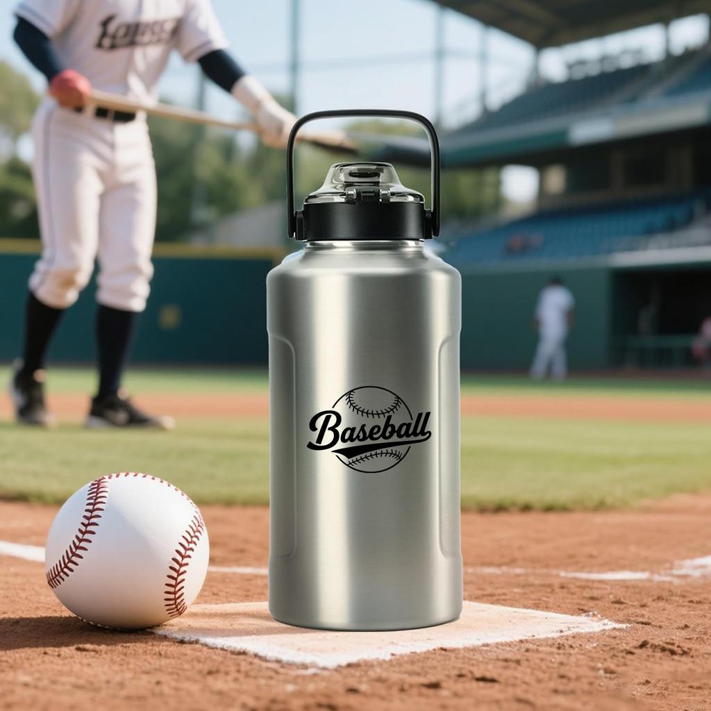 Vacuum Insulated Water Large Keeps Hot or Includes Direct Bottle, Capacity, 1900ml, Cold, Straw, Drinking, Blue-Gray (Stainless Steel) [Product]