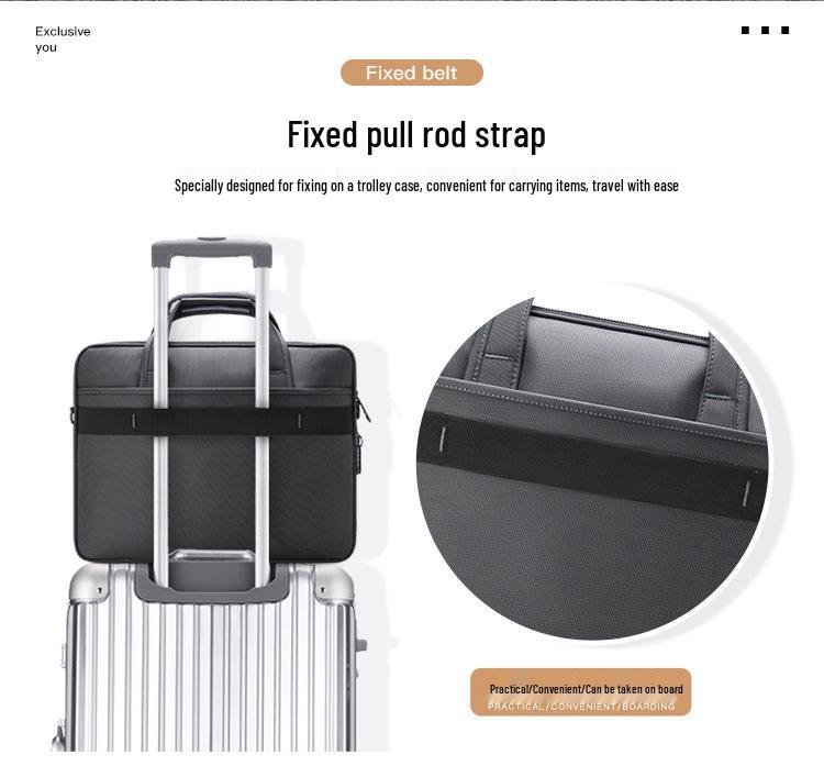 Мужской деловой портфель большой вместимости: Износостойкая компьютерная сумка через плечо из ткани Оксфорд