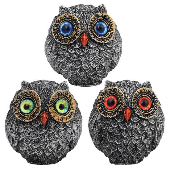 Миниатюрная фигурка совы-хранителя Yousheng, украшение из смолы, сова-счастливчик, настольная статуэтка мудрого наблюдателя, пухлая сова с большими глазами, подарок для любителей птиц