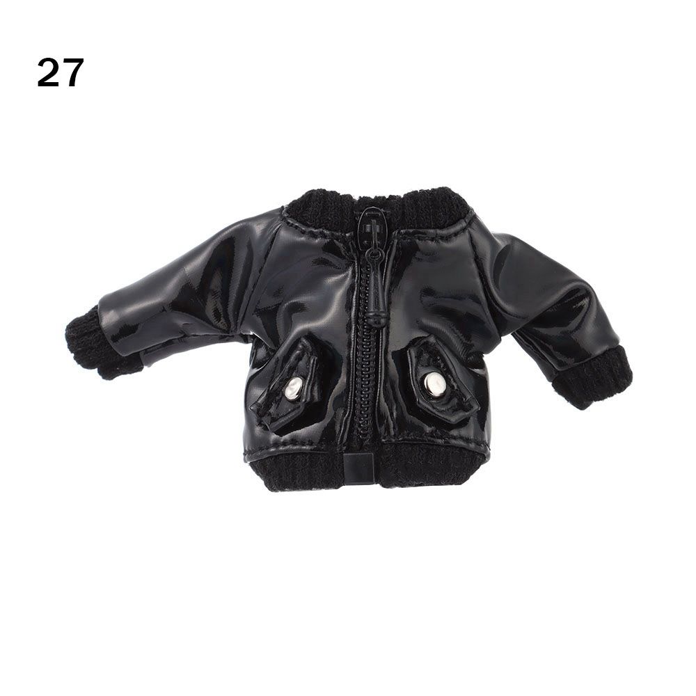 Quality 1/12 Dolls Clothes Accessories Fashion Ripped Pants Doll Jeans PU Leather Jackets Hoodies