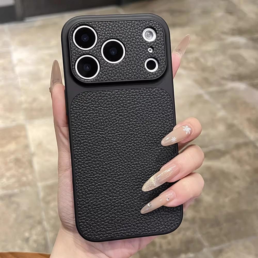 Премиальный чехол из кожи с тиснением под личи для iPhone 17 Pro, 16 и 15 - Защита по всему корпусу