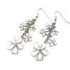 [K0975] - Designer Earrings 'Flora' Silver White