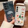Чехол для телефона с рождественским узором лося для Samsung Galaxy S25 S24 S22 Ultra S23 S24 FE A17 A56 A16 A36 A26 A55 A15 A25 A54 5G Противоударный Прозрачный Мягкий Чехол