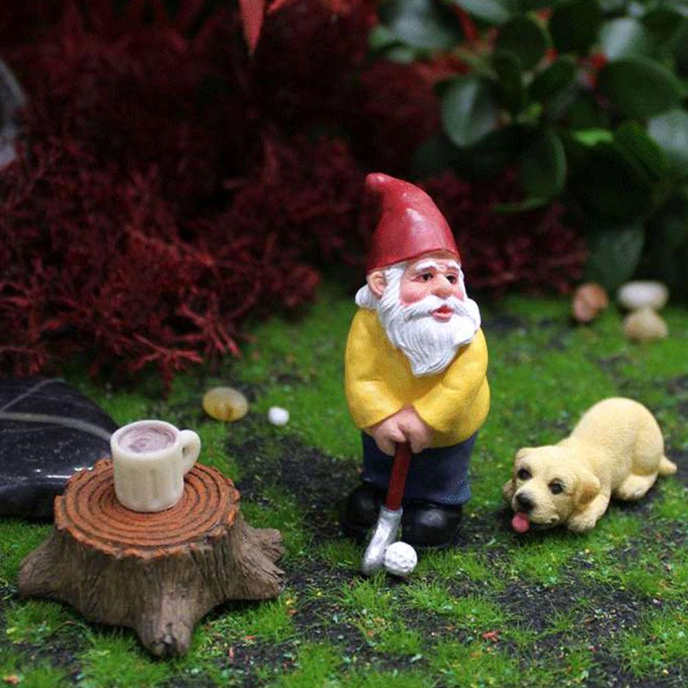 Ornaments Decorations Resin Dwarf Statue Miniature Gnome Figurines Cartoon Animal Fairy Garden
