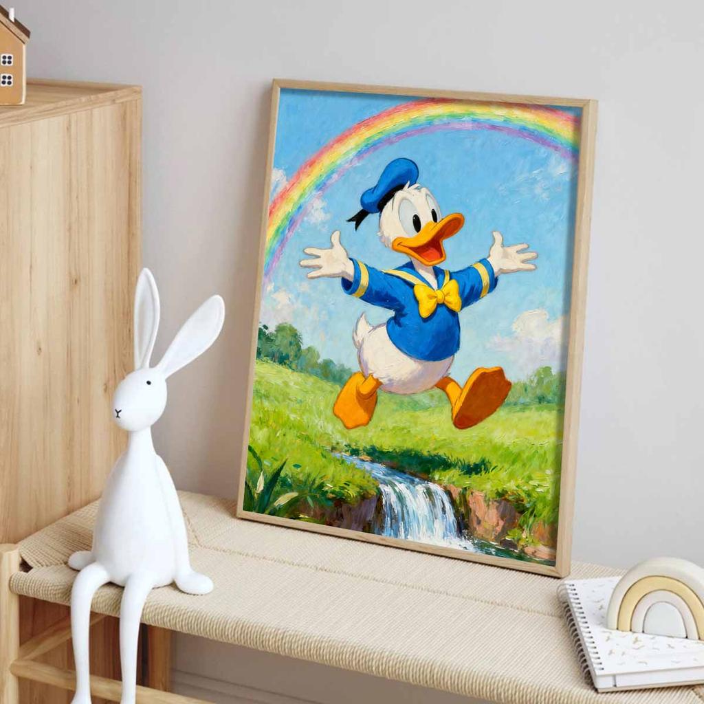 Disney Diamond Painting Kit DIY Round Home Wall Decor Adult Handmade Gift Donald Duck Rainbow Waterfall Art 129 Chars