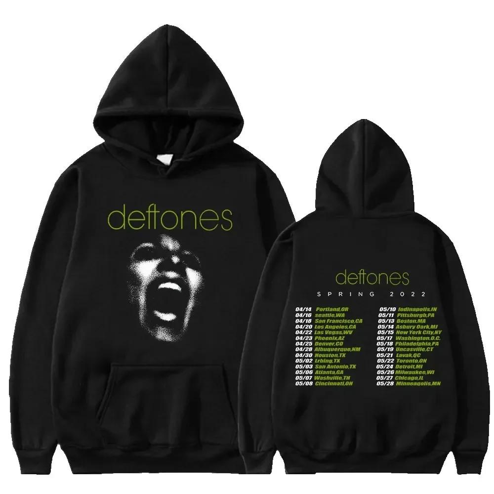 New Deftones Fashion Prevalent Print Hooded Men Women Plus Size Hoodies Retro Punk Sweatshirt Unisex Personality Streetwear