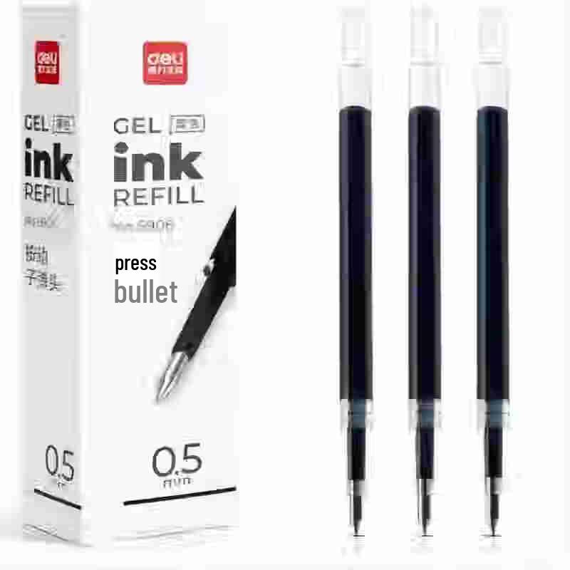 Deli 6906 0.5mm Black Gel Pen Refills (40 Count)