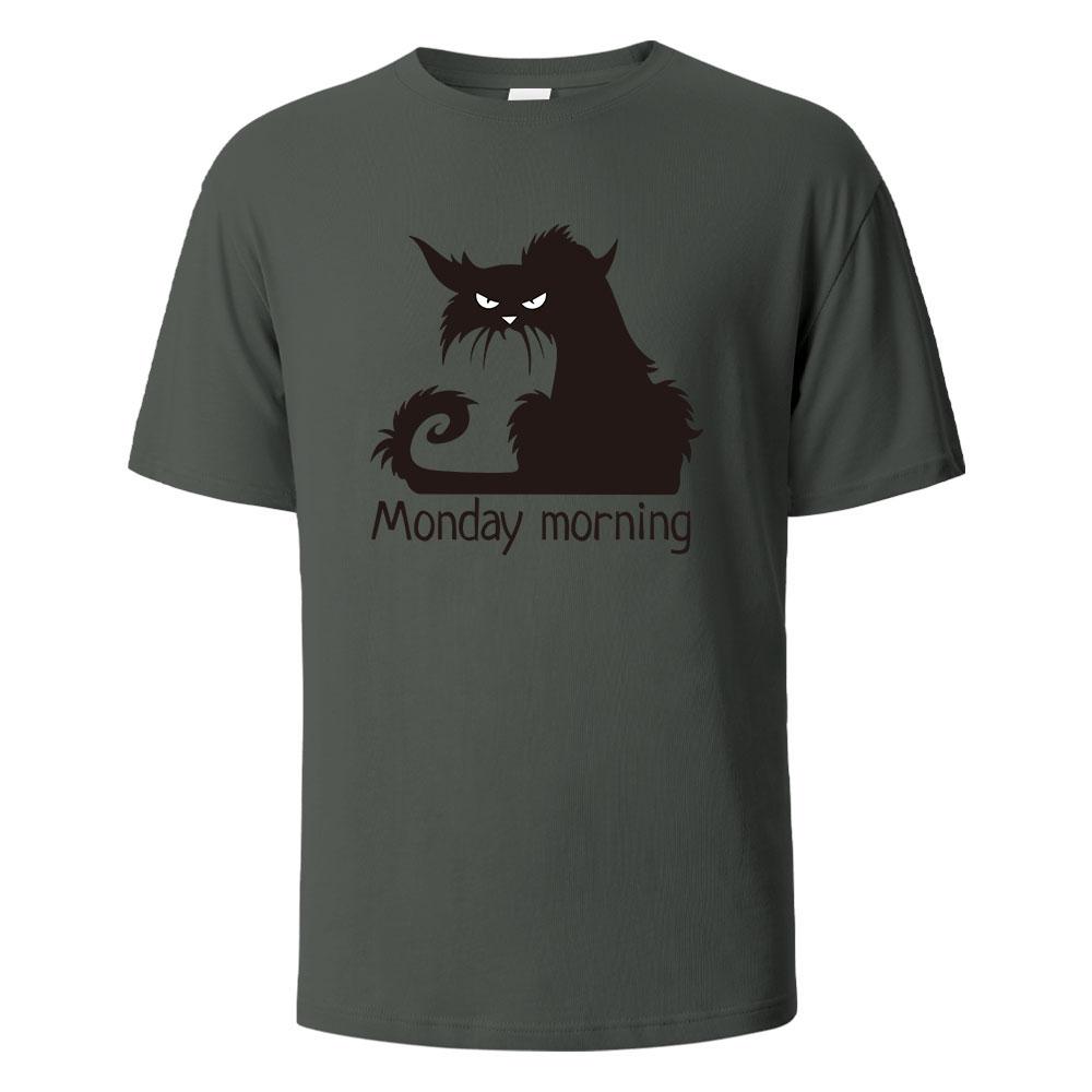 Mens Printed TShirt MondayMorning Funny Graphic 100Cotton Oversize Shortsleeved Tees For Men Women Summer Fashion Casual Tops