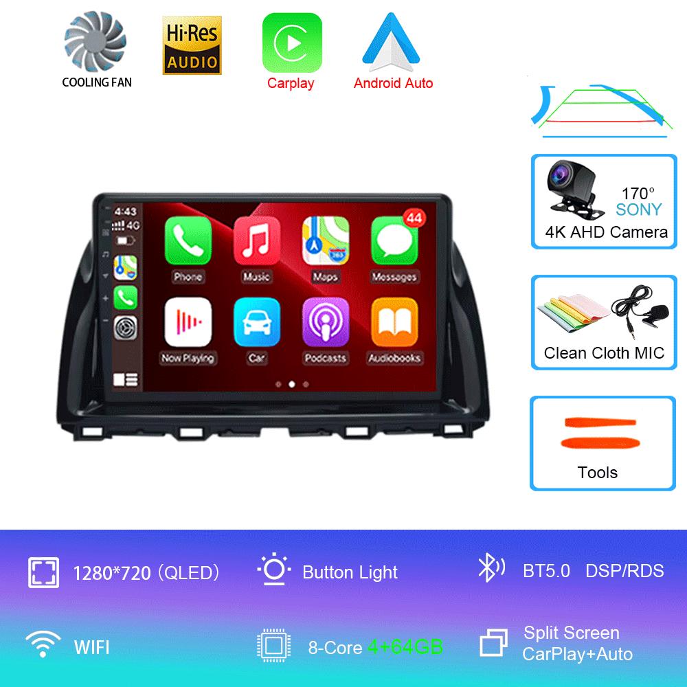 Автомобильное радио Android 14 Carplay Auto для Mazda CX5 2011 - 2016 CX-5 CX 5 Навигация GPS видеоплеер Стерео видео DVD WIFI+4G