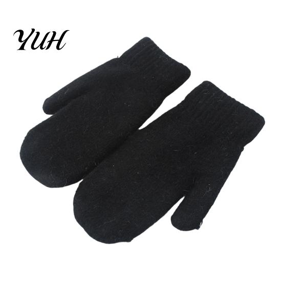 Non Constricting Stretchy Cuffs 1 Pair Winter Warm Mittens for Women, Cold Weather Soft Plush Knit Stylish Resistant Handwear Gloves with Thick Lining