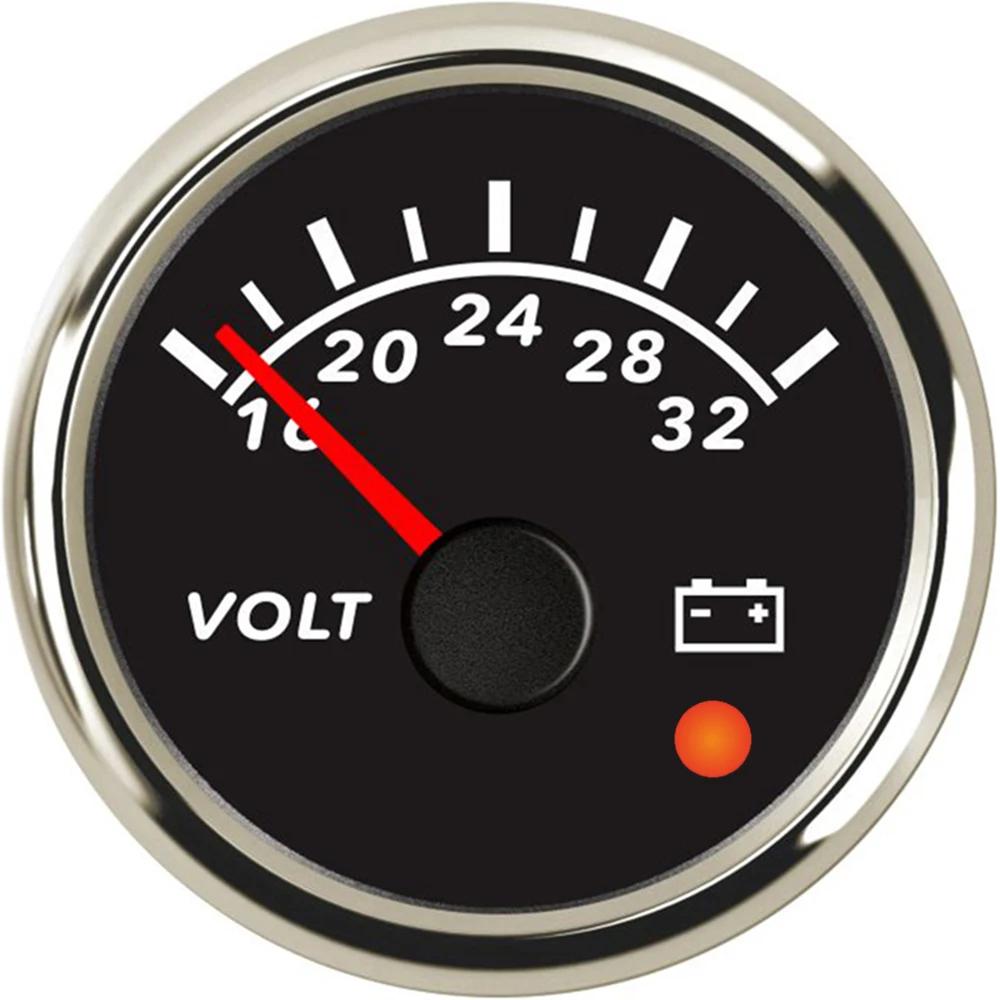 ELING Car Boat Yacht Truck Universal 52mm Voltmeter 8-16V 16-32V 9-32V Volt Gauge with 8 Colors Backlight and Alarm