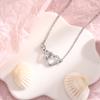 S925 Sterling Silver Necklace with Hollow Heart-shaped Collarbone Chain, Trendy and Fashionable 8-shaped Sparkling Diamond Heart Necklace