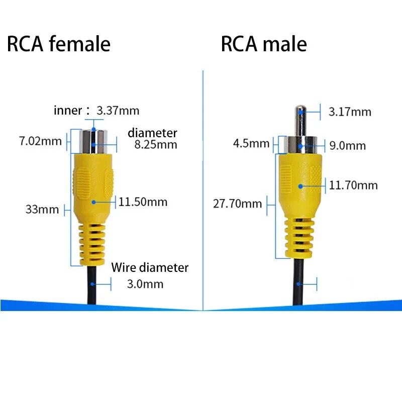 Car Connector Rca Female / Male Audio Cable 1way 2way Adapter Av Single Video Plug Stereo Extension Wire Diy Tools