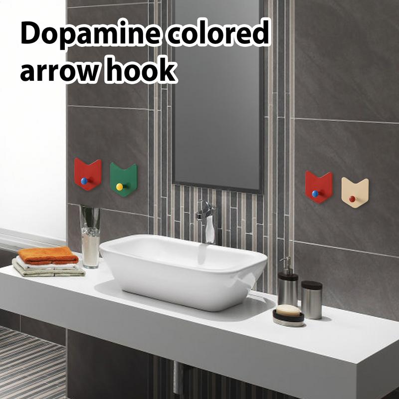 Настенные клейкие крючки Разноцветная кухонная вешалка Дизайн без сверления Липкие держатели для полотенец для душа Хозяйственные крючки Вешалка для одежды для спальни