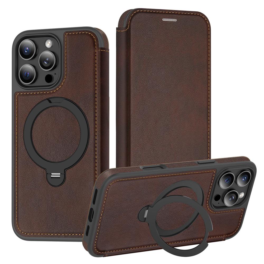KEYSION Кожаный чехол-книжка из ПУ для iPhone 11 12 13 14 Pro Max 14 Plus, отделения для карт, магнитная подставка-кольцо 360, задняя крышка телефона