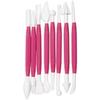 Tools for Sugar Paste - SCRAPCOOKING - Set of 8 - Double Tips (16 Functions) - White/Pink