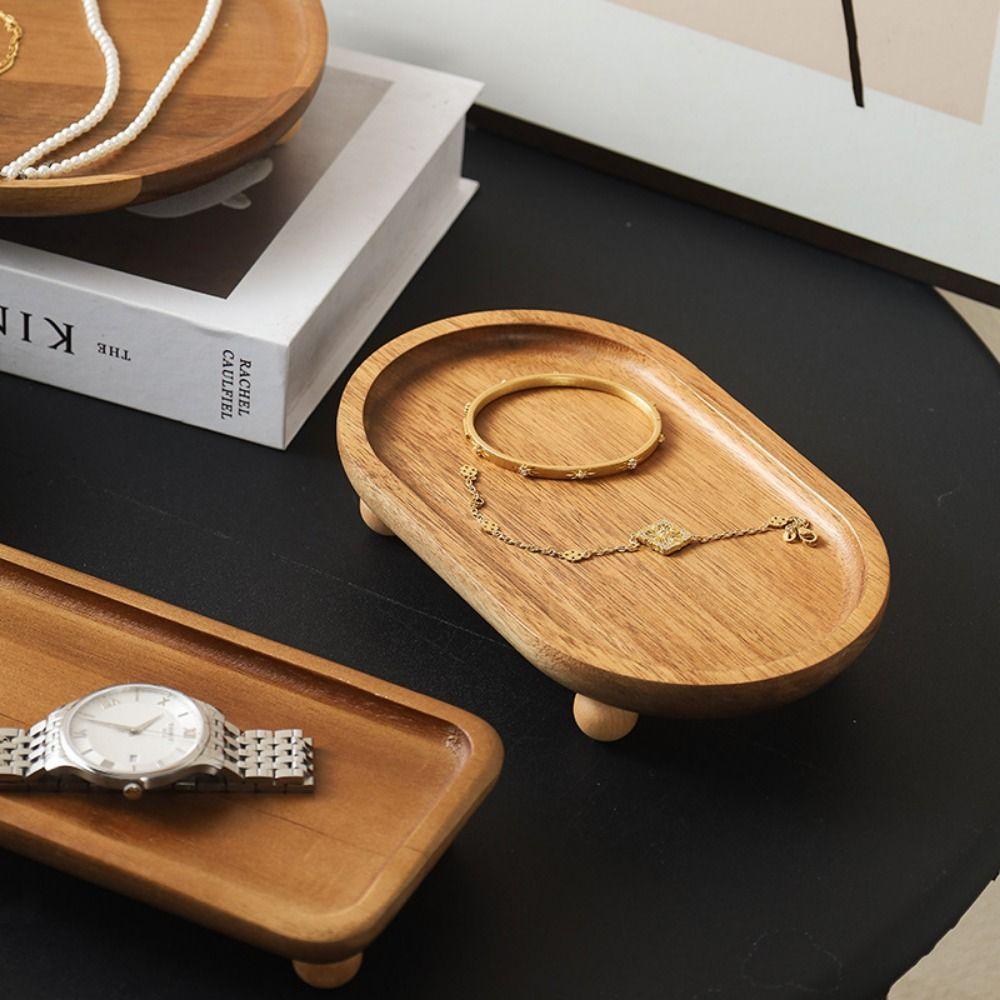Ретро Деревянная Подставка-Пьедестал Портативная Тарелка для Чая и Кофе Легкая в Использовании Сервировочное Блюдо Украшение Стола