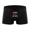Men's I ADORE MY WIFE Print Fun Pattern Panty Thin Trendy Panty Daily Underwear