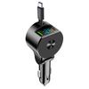 3 In 1 Car Charger Car Fast Charger Real-time Voltage Display Type-C Output Aluminum Alloy Material During Travels