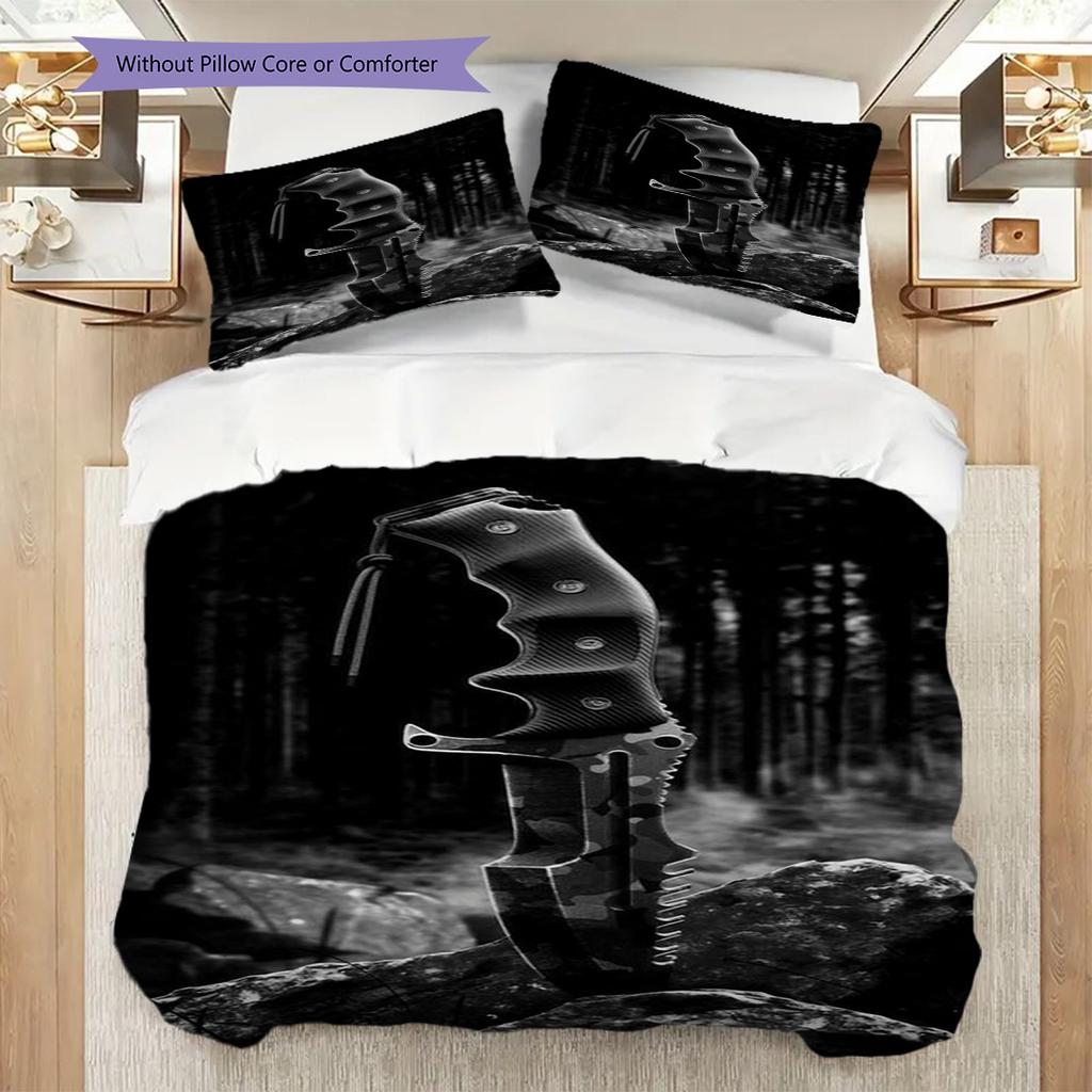 Rainbow Karambit Knife Unique Versatile Threepiece Set 1 Duvet Cover 2 Pillowcase Without Core Soft And Comfortable Bedding Set