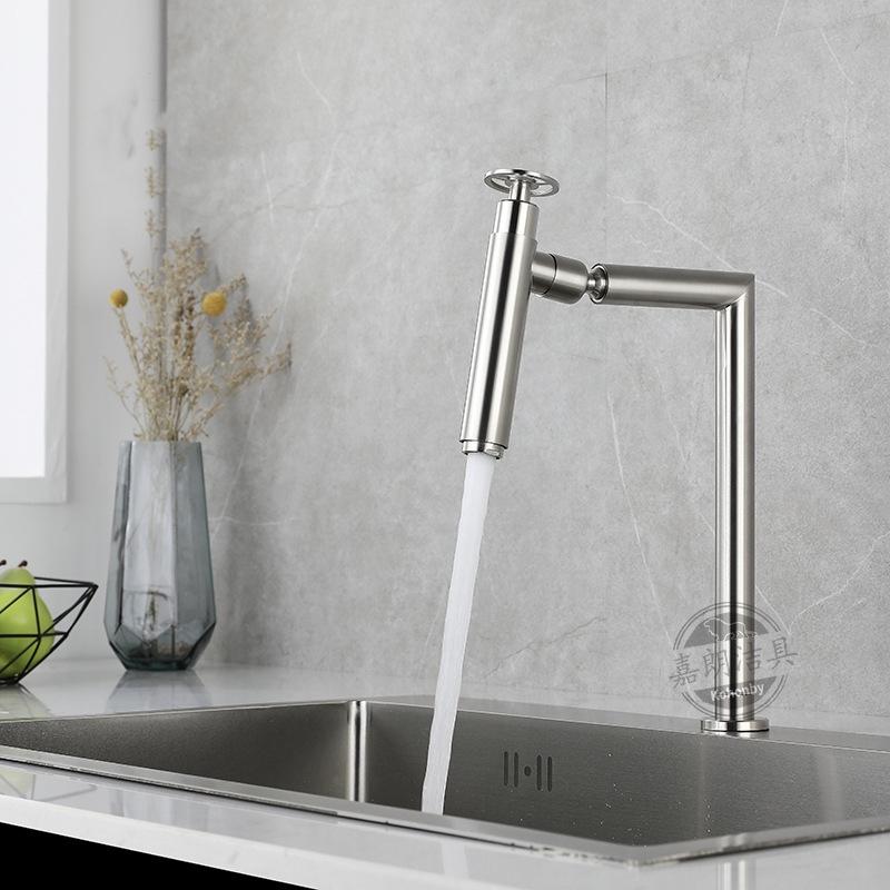 1 шт. 304 нержавеющая сталь одинарный холодный кухонный кран матовый/черный микрофон раковина роликовый шаровой кран вращающийся на 360° с 1 шлангом