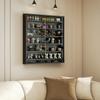 Six Shelf Display Cabinet, with Glass Doors - Black