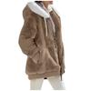 Autumn Winter Fashion Casual Hooded Zipper Women's Coat Lady Clothes  Female Fleece Jacket Solid Color Ladies Coats
