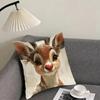Reindeer Christmas Cute Cushion Cover Pillowcase Ultra Soft Skin Friendly Fabric Cloud Like Comfort Concealed Zipper