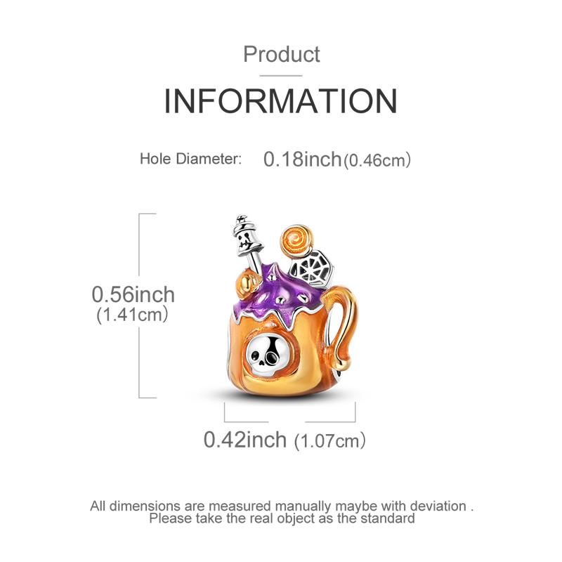 Copper Halloween Witch Pumpkin Poison Elements Charms Pendant Fit Original Charm Bracelets Women Diy Jewelry Gift