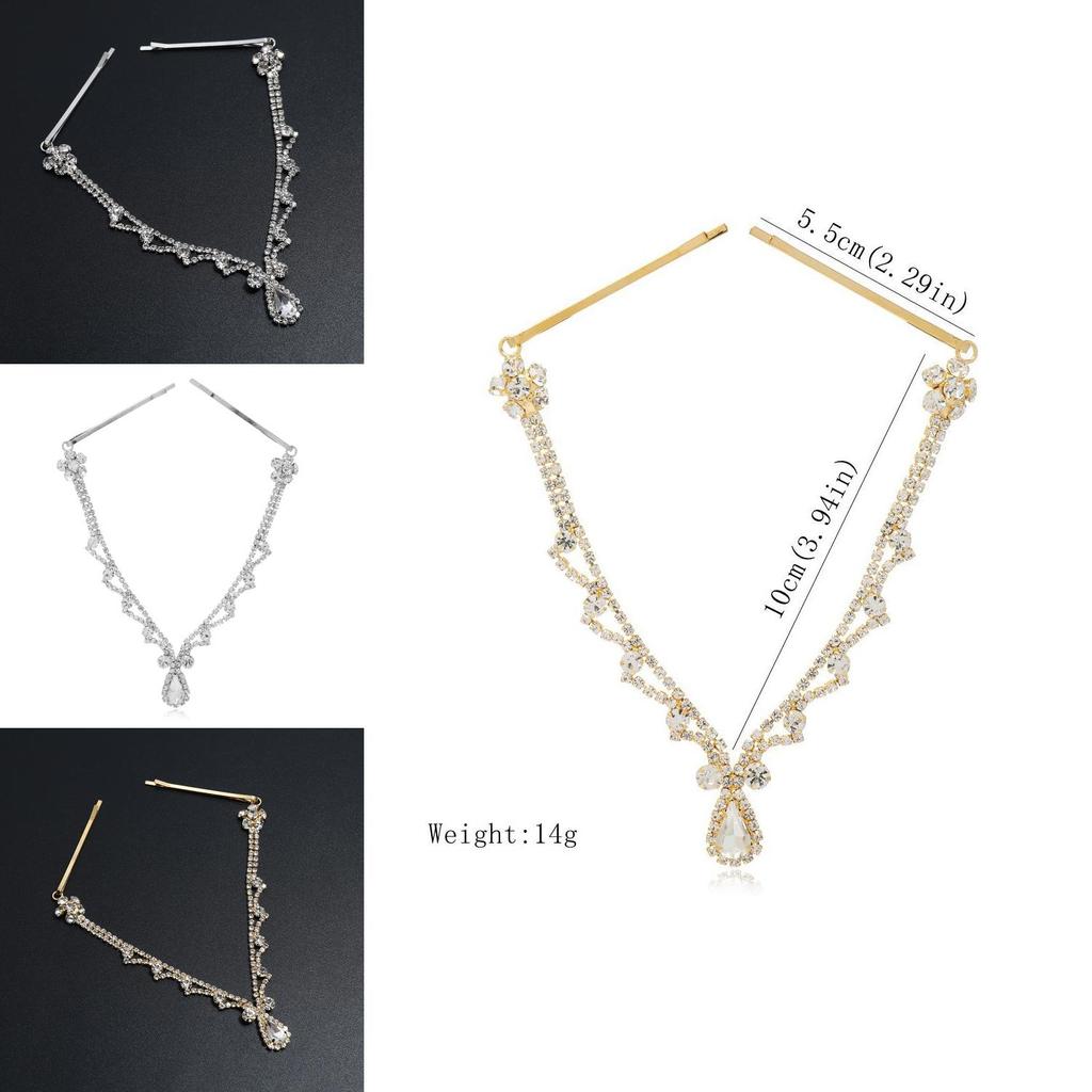 Waterdrop Bridal Headpiece With Rhinestone Accents For Wedding And Party Events