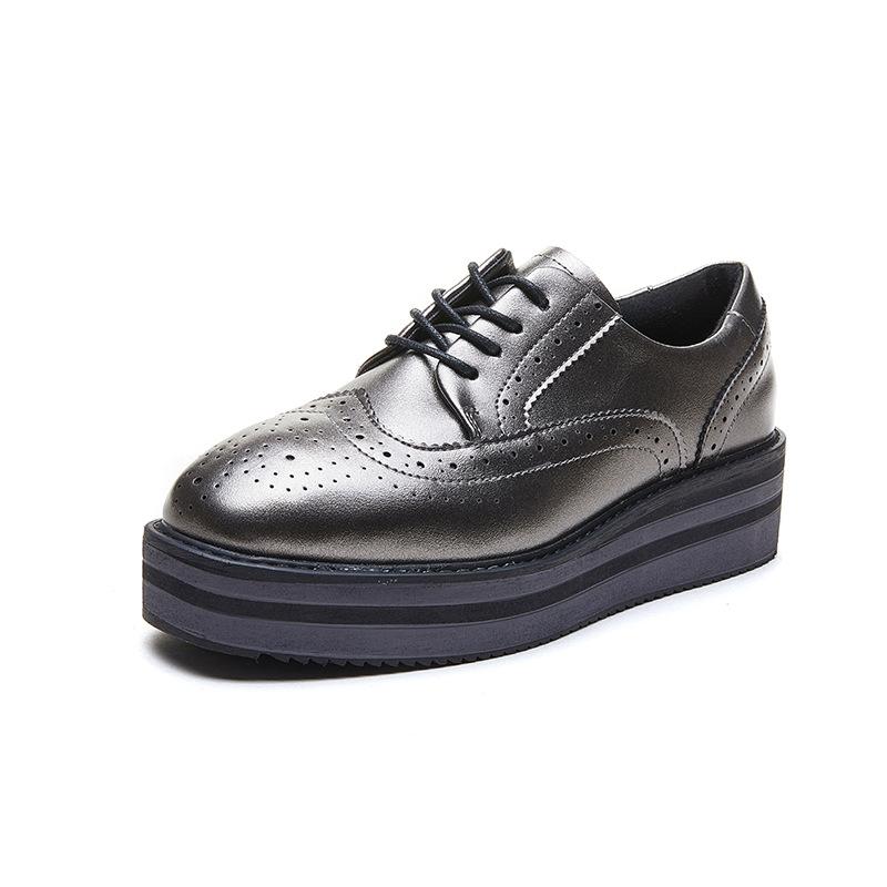 Женская обувь, обувь на платформе, новые весенне-осенние универсальные кожаные повседневные туфли, Zapatos De Cuero Casuales Para Mujeres