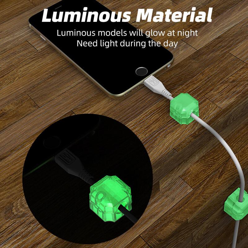 HdoorLink Светящиеся магнитные клипсы для органайзера кабелей, органайзер для проводов, держатель шнура, намотчик для зарядного кабеля, настенный крючок