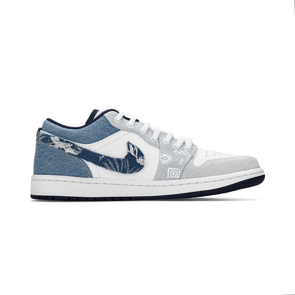 Jordan Air Jordan 1 Амортизация, Износостойкие Низкие Винтажные Баскетбольные Кроссовки Мужские Синие IH0648-141(Команда303-)