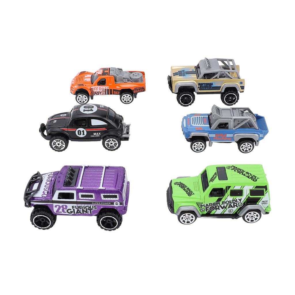6pcs Mini Car Model Collectible Alloy Pull Back Car Play Vehicle Set for Children Over 3 Years Old