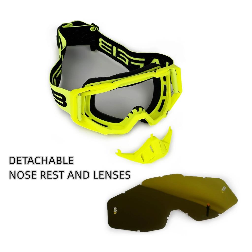 NAFEIB Motorcycle Goggles Men's Riding UV400 Windproof And Sand Resistant Detachable Off-road Helmet Goggles