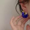 1 Pair Resin Earrings All-match Decorative Glossy Retro Stud Hook Hoop