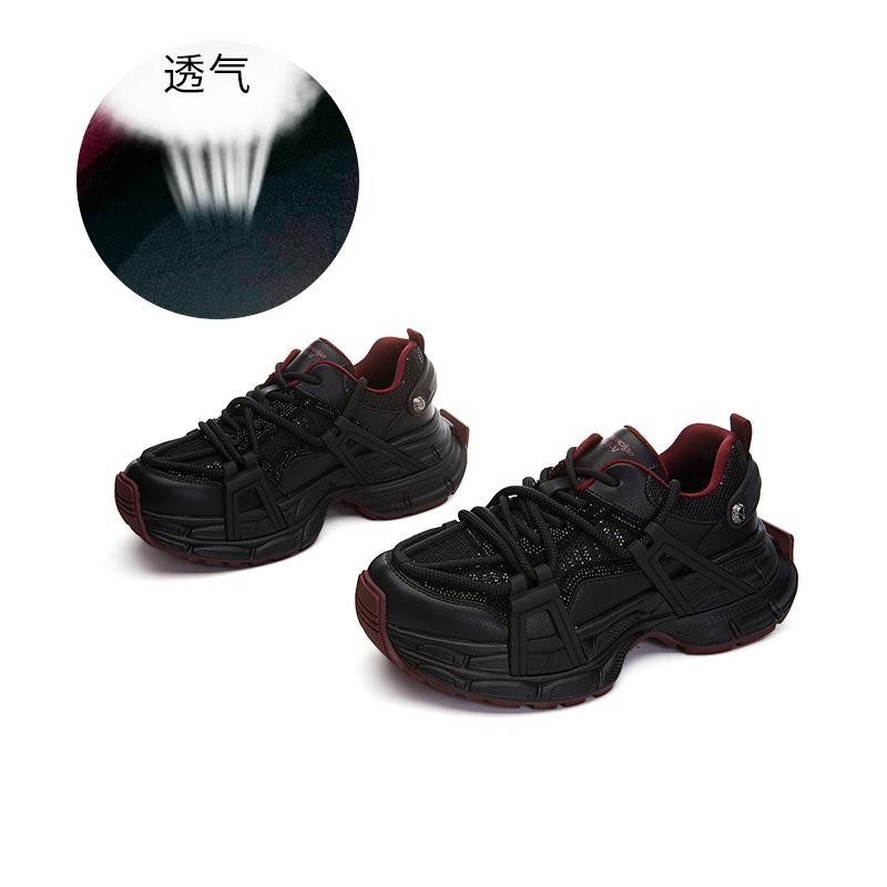 Functional Dad Shoes Women's 2025 Spring New Thick-soled Heightening Sports Shoes Casual Versatile Retro Women's Shoes