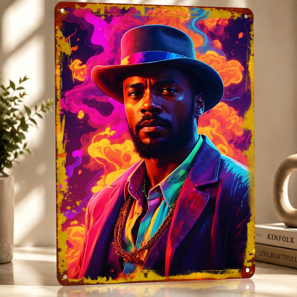 Django Unchaine D Texture Printed Poster Custom Vintage Metal Tin Plate Sign for Wall Art Home Decor Ornaments Bar Accessories